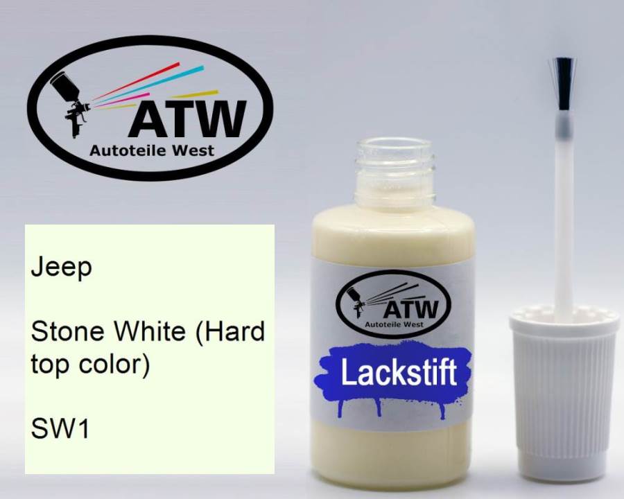 Jeep, Stone White (Hard top color), SW1: 20ml Lackstift, von ATW Autoteile West.
